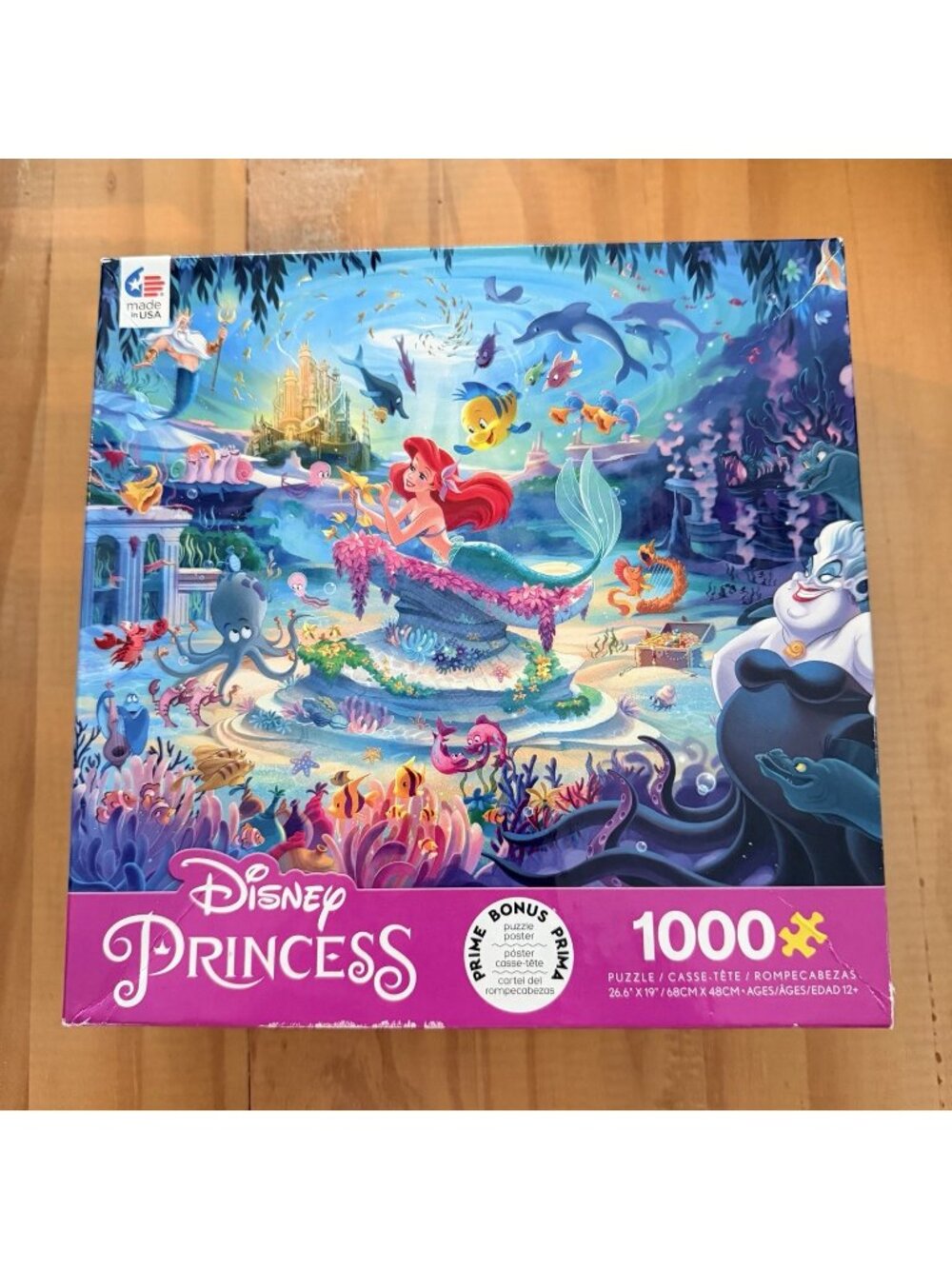 NEW Disney Princess Ariel The Little Mermaid Ceaco 1000 Piece Puzzle w/Poster
